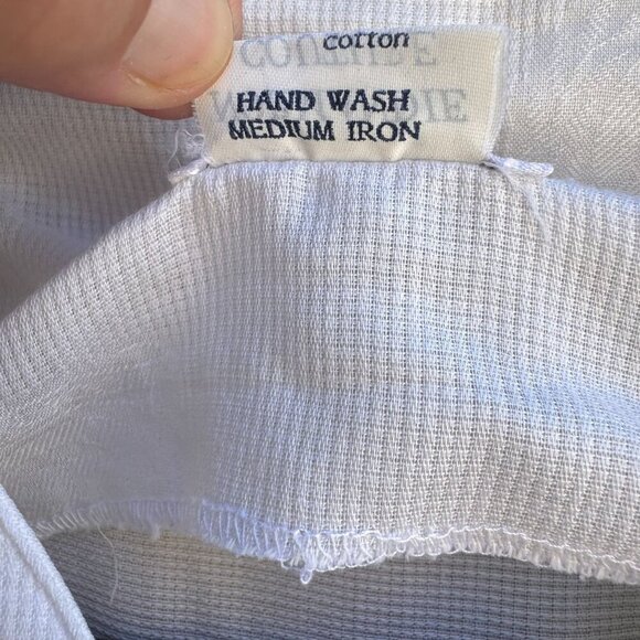 Neiman Marcus Vintage Womens French Cotton V Neck Cropped Peplum Hem Blouse 10 - Picture 4 of 10